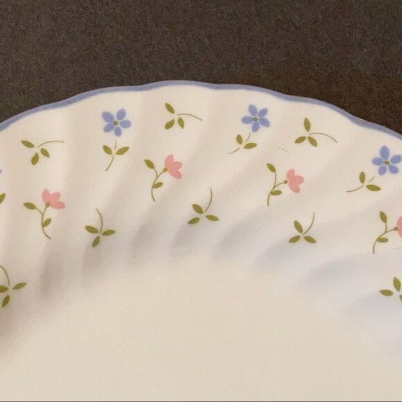 JOHNSON BROTHERS MELODY WHITE FLORAL CHINA PLATTER 12” HOME DINING SERVEWARE - Picture 3 of 9
